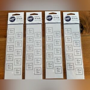 Wilton Thank You Stickers with Black Script